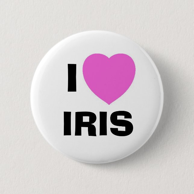 IRIS, I 6 CM ROUND BADGE (Front)