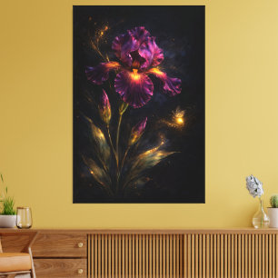 Iris in Velvet Light Midnight Botanica Canvas Print