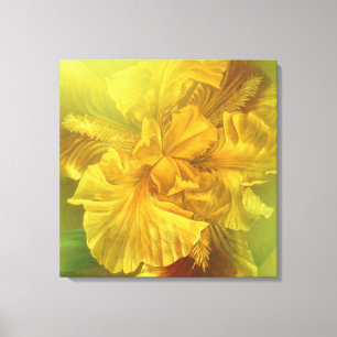 Iris inner beauty (warm yellow) square canvas print