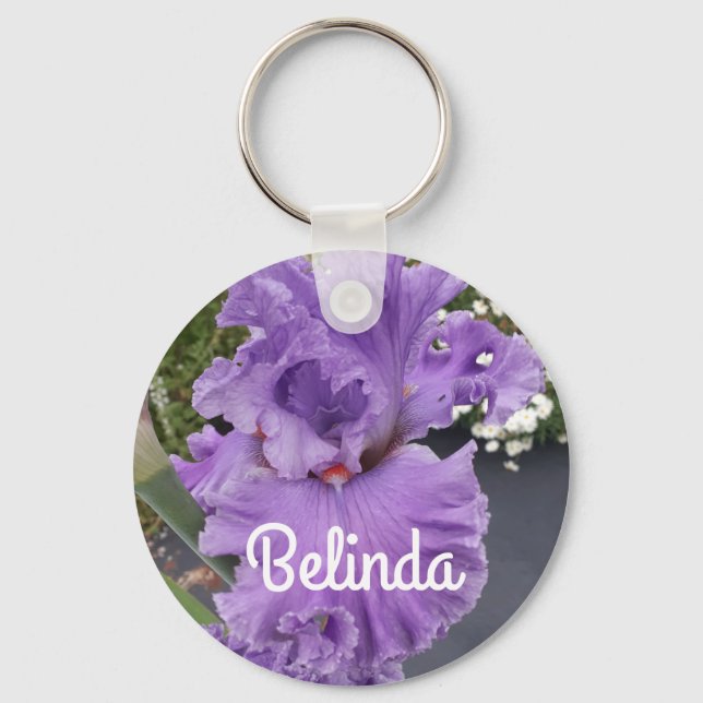 Iris Irises Purple Flower Floral Lavender  Key Ring (Front)
