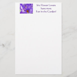 Iris Lovers have More Fun in the Garden stationery