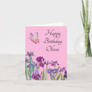 Iris name birthday card