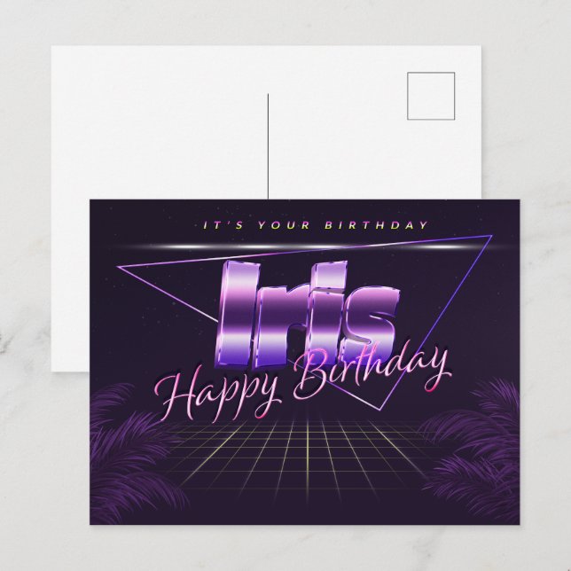 Iris Name First name pura postcard birthday (Front/Back)