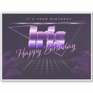 Iris Name Vorname lila retro Sticker Geburtstag