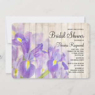 Iris On Wood Invitation