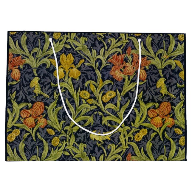 Iris Pattern (by William Morris) Large Gift Bag (Back)