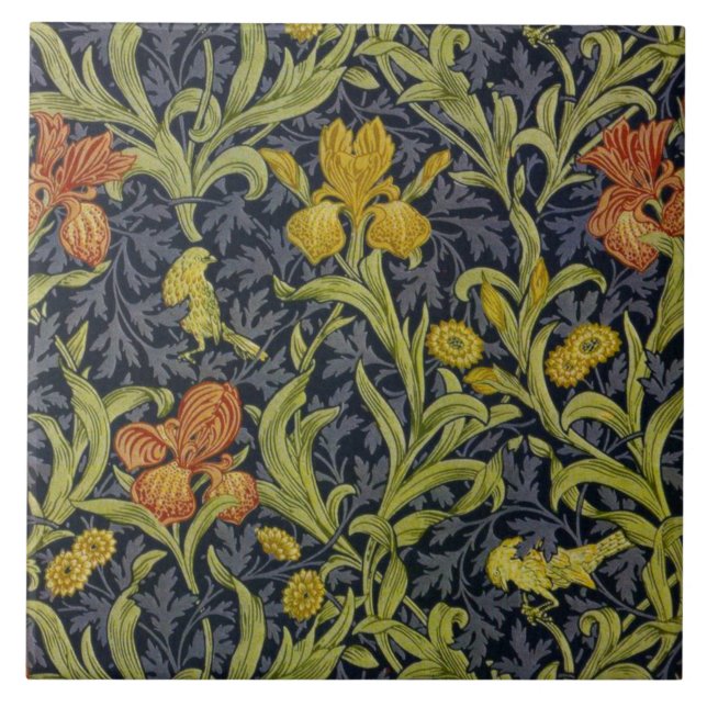 Iris Pattern (by William Morris) Tile (Front)