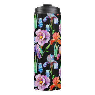 Iris Peony Watercolor Floral Pattern Thermal Tumbler