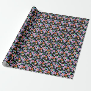 Iris Peony Watercolor Floral Pattern Wrapping Paper