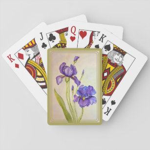 Iris Playing Cards with green