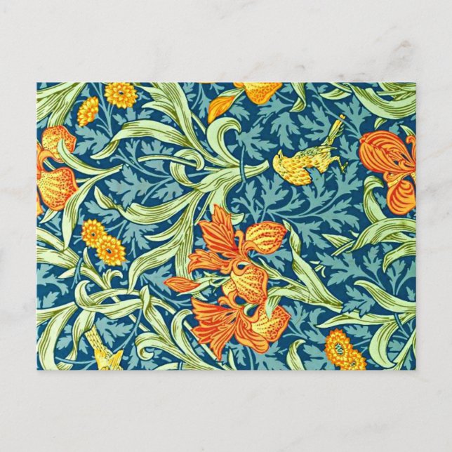 Iris, popular design by William Morris, Postcard (Front)