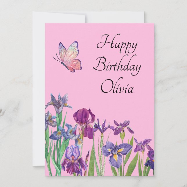 Iris Pumila name birthday card (Front)