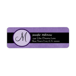IRIS PURPLE & BLACK Wedding Monogram Address Label