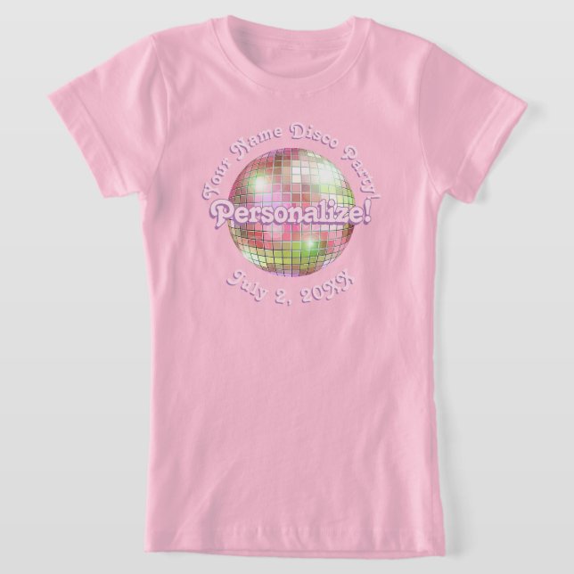 Iris Retro Disco Ball PERSONALIZED T-Shirt (Laydown)