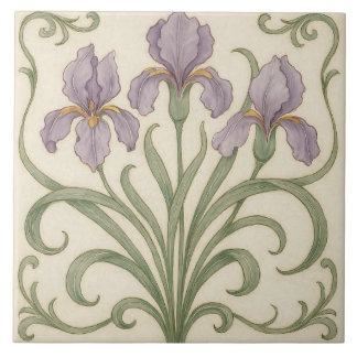 Iris Reverie: Nouveau Botanical Tile