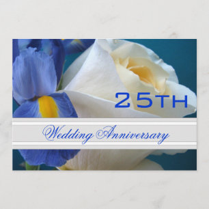 Iris/Rose 25th Wedding Anniversary Invitation