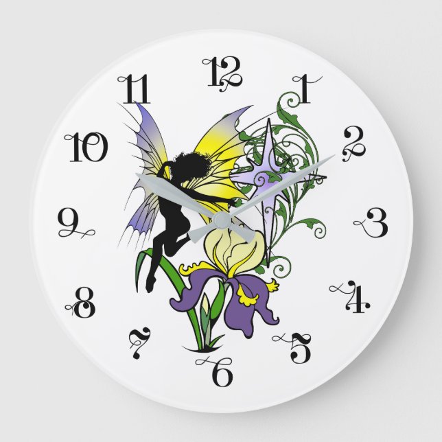 Iris Shadow Fairy Large Clock (Front)