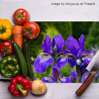 Iris sibirica floral photography cutting board
