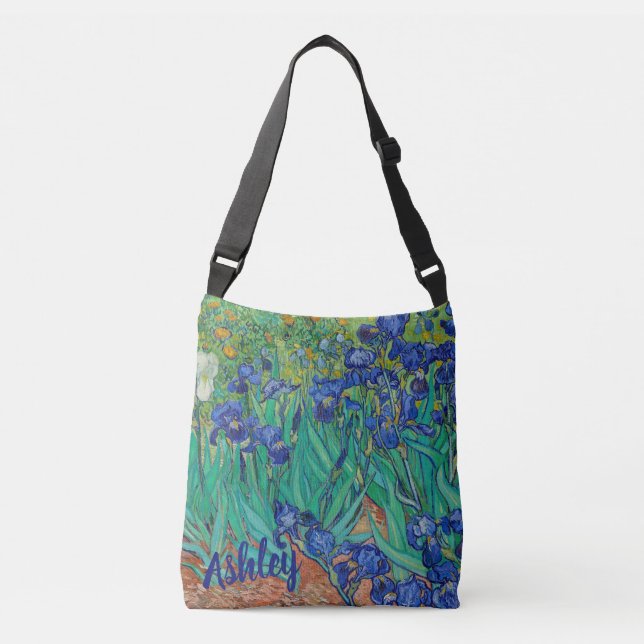 Iris Van Gogh Art Personalised Crossbody Bag (Front)