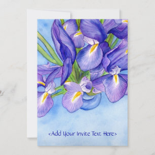 Iris Vase Flower Painting Invitation