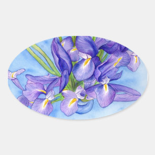 Iris Vase Flower Painting Sticker
