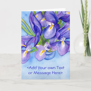 "Iris Vase" Painting Greeting Card