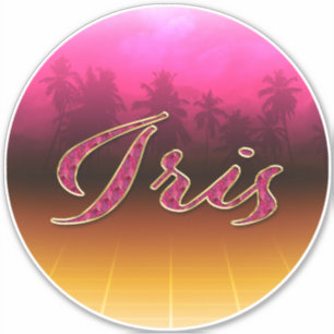 Iris Vorname Name golden pink Aufkleber Sticker