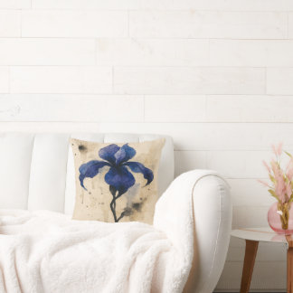 Iris Watercolor Abstract Cushion