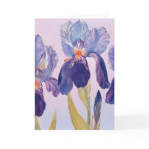 Iris Watercolor Greeting Card with Envelope
