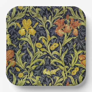Iris William Morris Pattern  Paper Plate