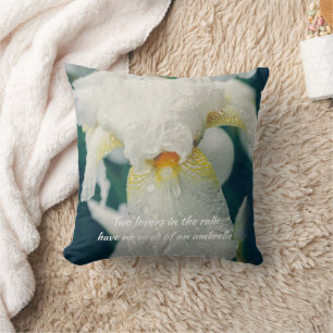Iris with water droplets cushion