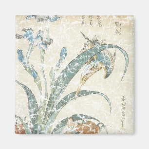 Irises and Kingfisher Magnet