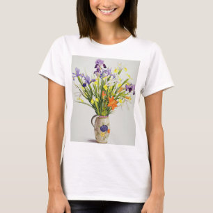Irises and Lilies in a Dutch Jug T-Shirt
