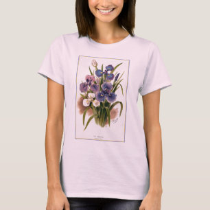 Irises Antique Botanical Print T-Shirt