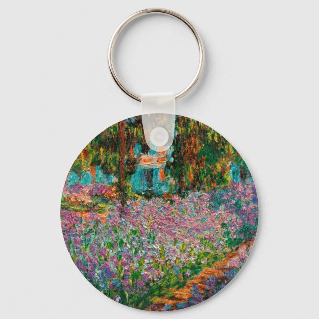 Irises At Giverny Claude Monet Key Ring (Front)