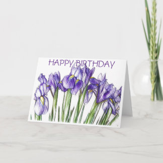 Irises Birthday Card (Blank)