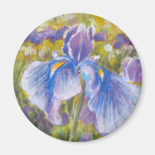 Irises—Blue, purple, yellow-greens—Fridge Magn Magnet