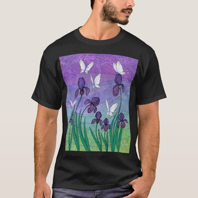 irises & butterflies T-Shirt (Front)