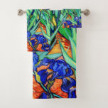 Irises by Vincent Van Gogh Bath Towel Set<br><div class="desc">Vincent Van Gogh Irises . Painted in 1889 it is one of the painting he created in Saint Paul-de-Mausole asylum in Saint-Rémy-de-Provence in France. It is an oil painting. This fine art landscape oil painting depicts a field of iris flower plants. Vincent Van Gogh was a famous artist. He was...</div>