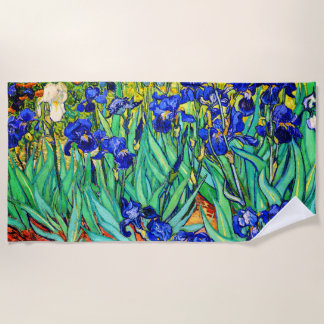 Irises by Vincent Van Gogh Beach Towel