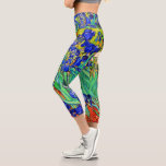 Irises by Vincent Van Gogh Capri Leggings<br><div class="desc">Vincent Van Gogh Irises . Painted in 1889 it is one of the painting he created in Saint Paul-de-Mausole asylum in Saint-Rémy-de-Provence in France. It is an oil painting. This fine art landscape oil painting depicts a field of iris flower plants. Vincent Van Gogh was a famous artist. He was...</div>