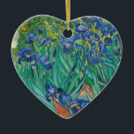 Irises by Vincent van Gogh Ceramic Tree Decoration<br><div class="desc">In May 1889, after episodes of self-mutilation and hospitalisation, Vincent van Gogh chose to enter an asylum in Saint-Rémy, France. There, in the last year before his death, he created almost 130 paintings. Within the first week, he began Irises, working from nature in the asylum's garden. The cropped composition, divided...</div>