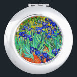 Irises by Vincent Van Gogh Compact Mirror<br><div class="desc">Vincent Van Gogh Irises . Painted in 1889 it is one of the painting he created in Saint Paul-de-Mausole asylum in Saint-Rémy-de-Provence in France. It is an oil painting. This fine art landscape oil painting depicts a field of iris flower plants. Vincent Van Gogh was a famous artist. He was...</div>