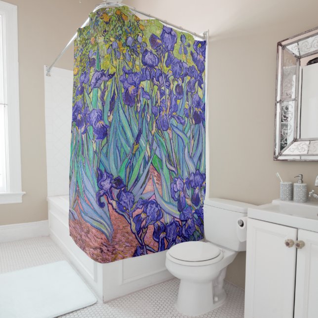 Irises by Vincent van Gogh Fine Art Shower Curtain (In Situ)