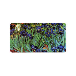Irises by Vincent van Gogh Label