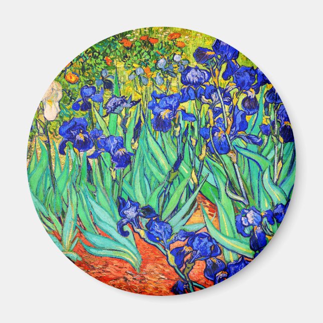 Irises by Vincent Van Gogh Magnet (Front)