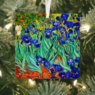 Irises by Vincent Van Gogh Metal Tree Decoration
