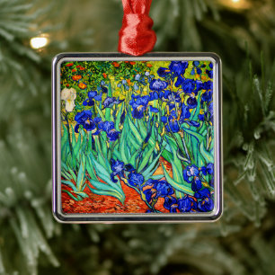 Irises by Vincent Van Gogh Metal Tree Decoration