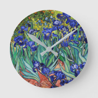 Irises by Vincent van Gogh Round Clock