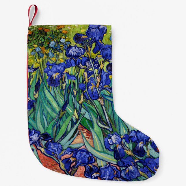 Irises by Vincent van Gogh Small Christmas Stocking (Front)